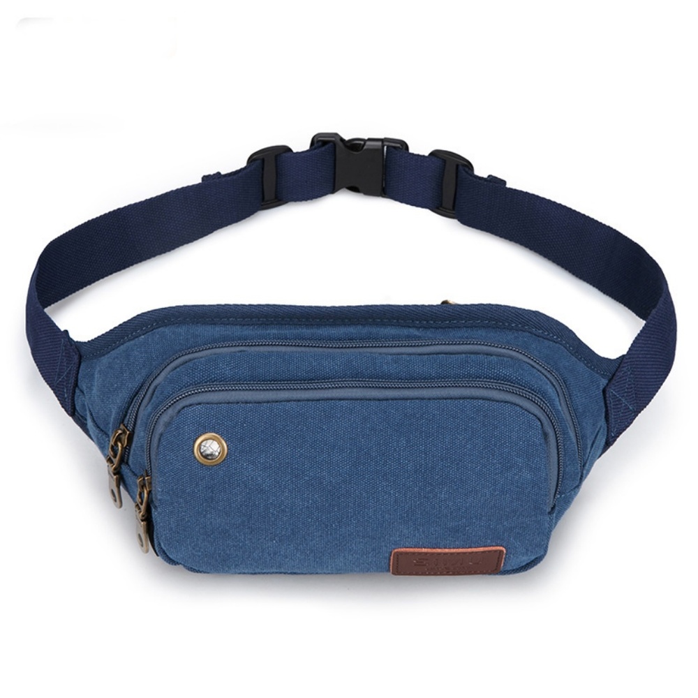 Noblag Canvas Sling Fanny Pack Chest Bag Blue